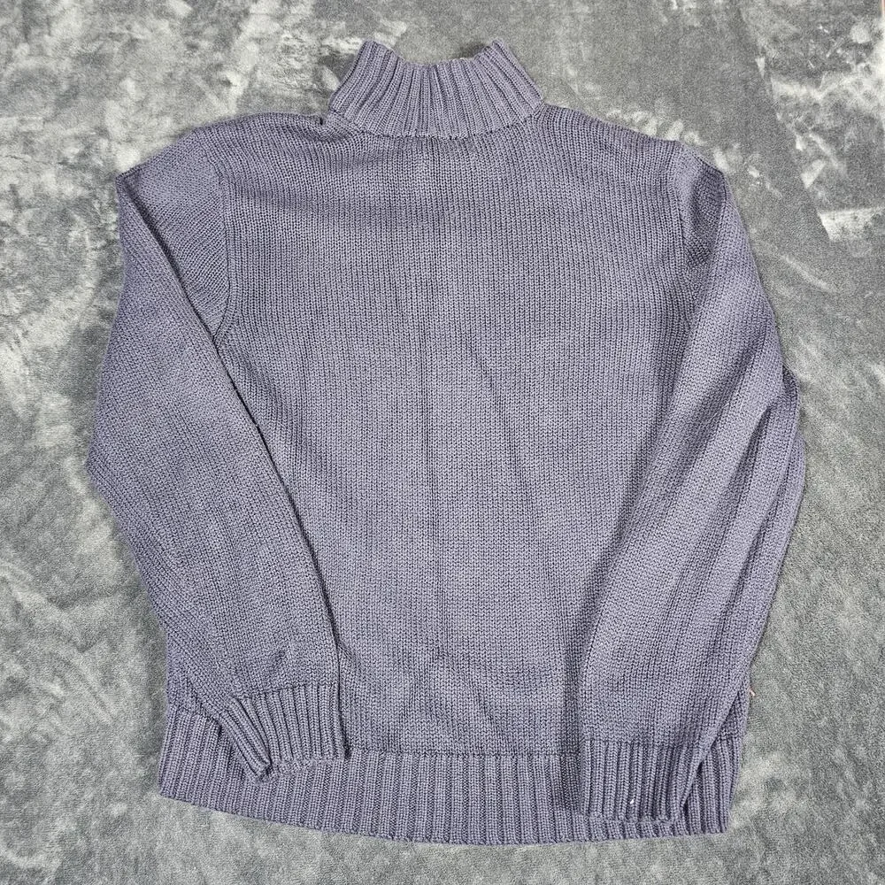 Polo Ralph Lauren Sweater Mens XL Navy Blue Quarter Zip Mock Neck Cotton Knit - Picture 7 of 9